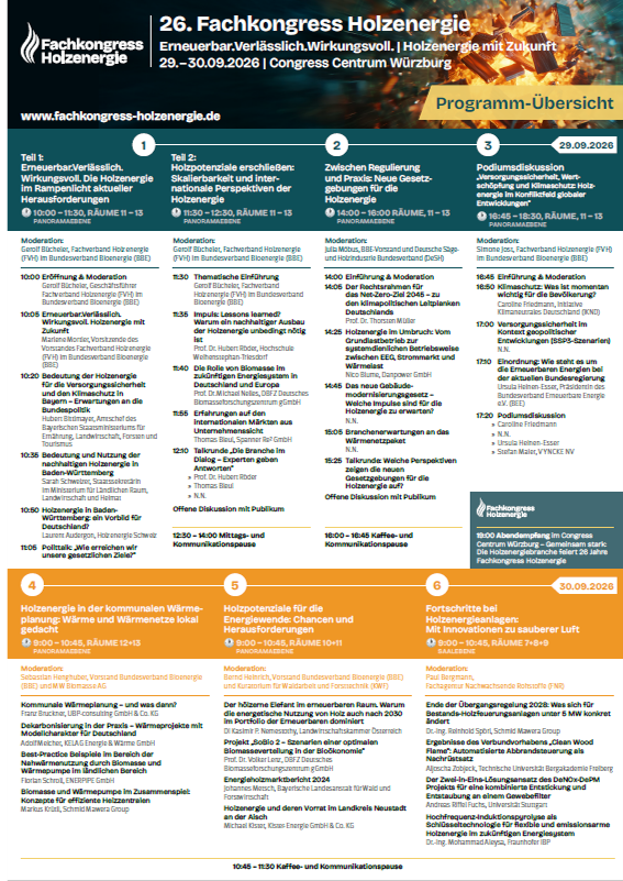 Screenshot One Pager 26. Fachkongress Holzenergie
