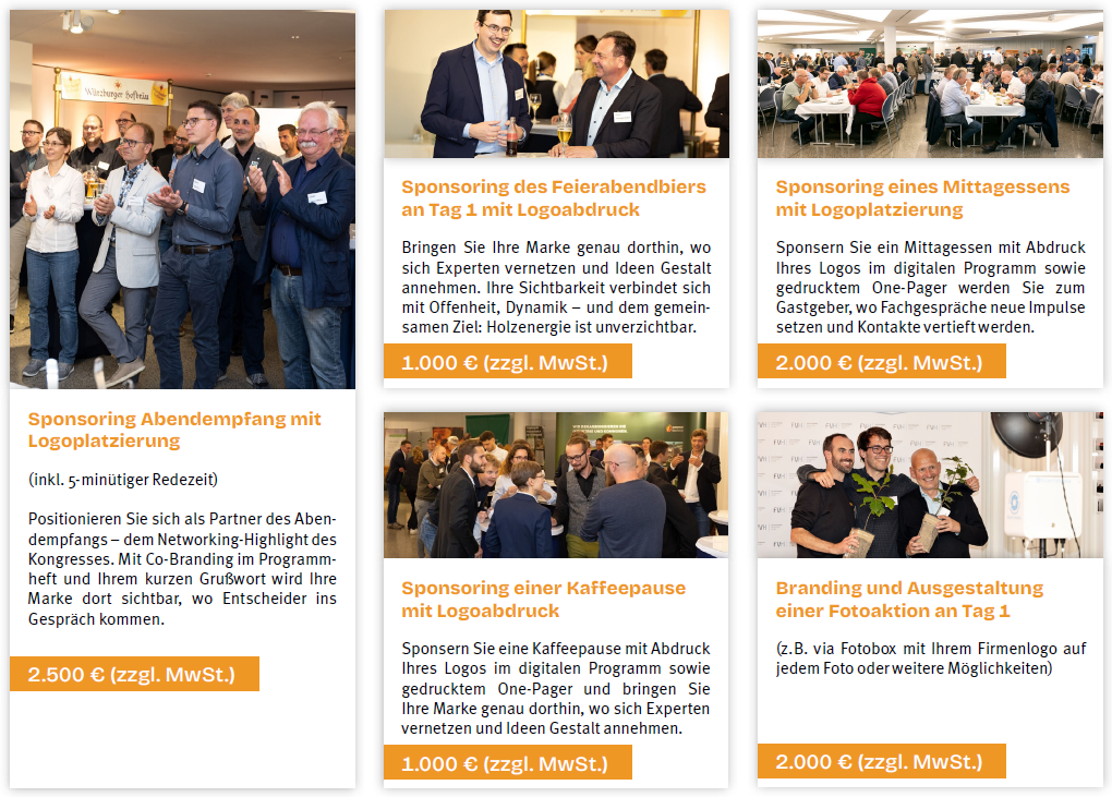 Übersicht Zusatzoptionen Sponsoring